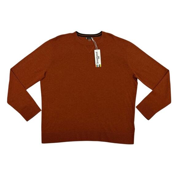 Smartwool Sparwood Sweater Men’s XXL Rust Brown Merino Wool Crewneck NWT - Picture 10 of 11